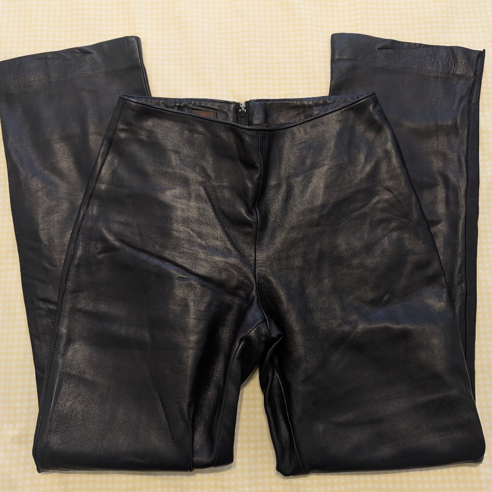 Black Italian leather pants
